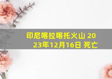 印尼喀拉喀托火山 2023年12月16日 死亡